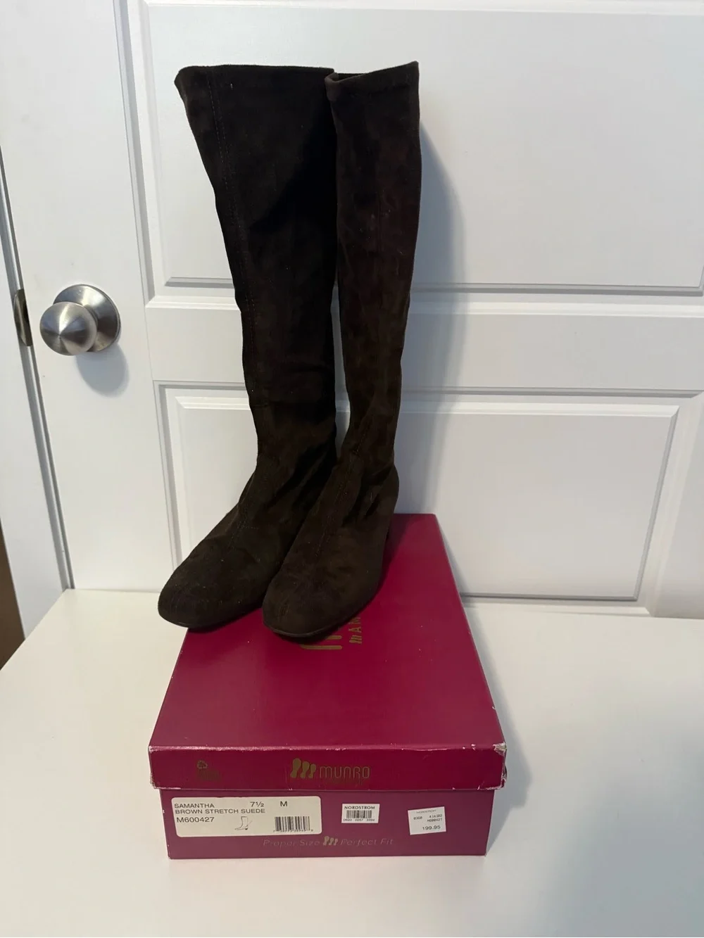 Vintage Y2K Munro Dark Brown Over-the-Knee Suede Boots